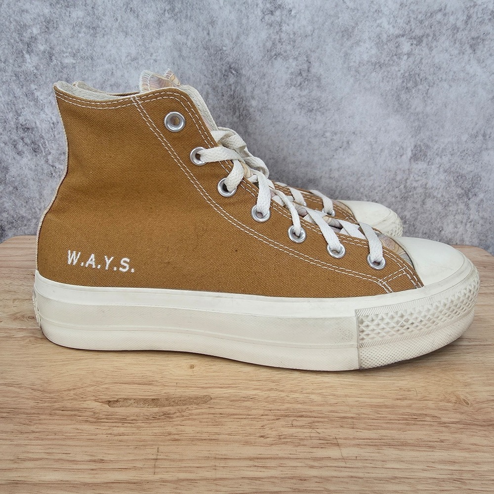 Converse Chuck Taylor All Star Lift Platform Sneaker Womens 8.5 Custom Brown WAY
